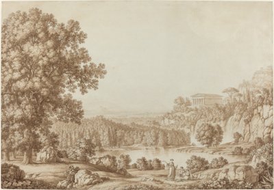 Paysage arcadien avec un temple dorique - Christoph Heinrich Kniep