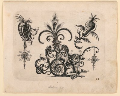 Planche 32, du Neüw Grotteßken Buch (Nouveau Livre des Grotesques) - Christoph Jamnitzer
