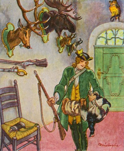Château de chasse avec trophées - Christophe (1856 1945)
