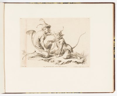 Planche 10, Le Maître de Cors de Chasse, Singeries ou différentes actions de la vie humaine représentées par des singes - Christophe Huet