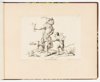 Planche 4, La Ptisanier, Singeries ou différentes actions de la vie humaine représentées par des singes - Christophe Huet