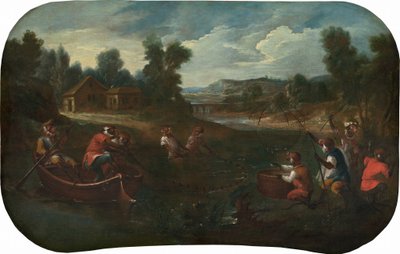 Singerie : Les Pêcheurs, vers 1739 - Christophe Huet