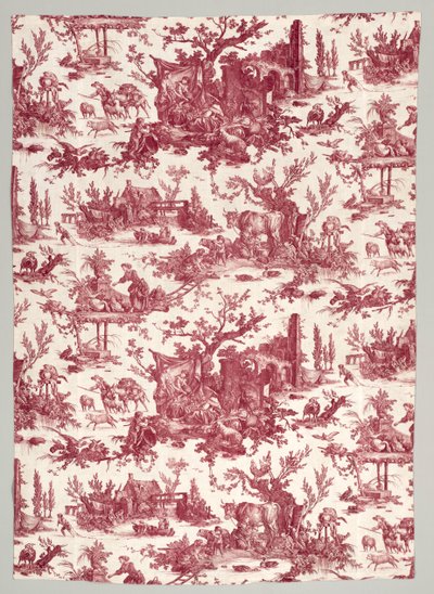 Bande de coton imprimée à la plaque de cuivre avec le design Les plaisirs de la ferme, 1785-1790 - Christophe Philippe Oberkampf