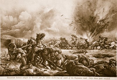 Une Batterie Bavaroise prise par le Feu des Canons Britanniques en se préparant au sud de la route de Bapaume - Christopher Clark