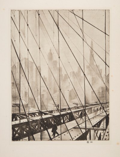 Regard à travers le pont de Brooklyn - Christopher Richard Wynne Nevinson