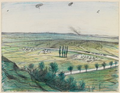 Paysage avec ballons d