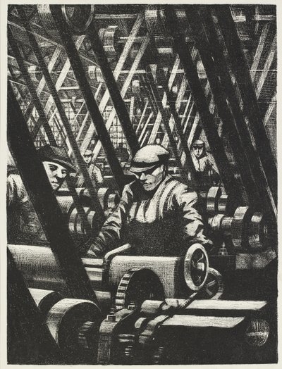 Fabrication du moteur, 1917 - Christopher Richard Wynne Nevinson