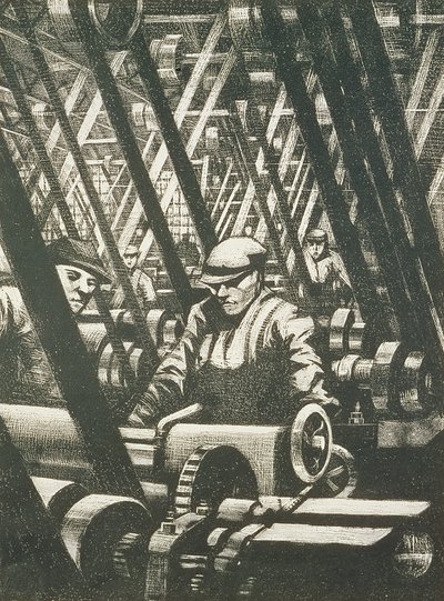 Fabrication du moteur, 1917 - Christopher Richard Wynne Nevinson