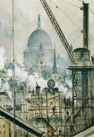 Saint Paul depuis le bâtiment du télégraphe, Fleet Street - Christopher Richard Wynne Nevinson