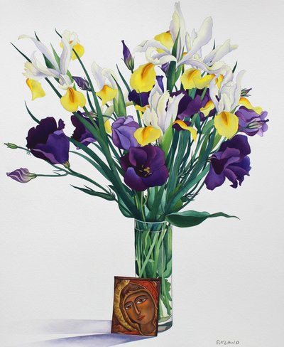 Fleurs avec visage d