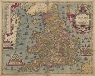 Anglia : Angleterre et Pays de Galles, 1579 - Christopher Saxton