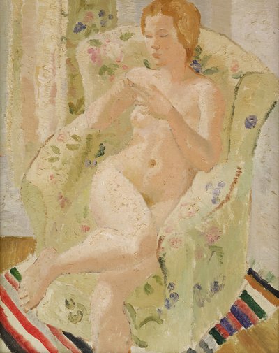 Jeune fille nue assise dans un intérieur, 1928 - Christopher Wood