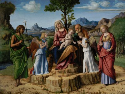 Repos pendant la fuite en Égypte avec Saint Jean-Baptiste - Cima da Conegliano