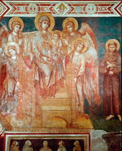 Madonna avec enfants sur le trône, quatre anges et Saint François d