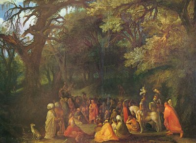 Allemand : Die Predigt Johannes des Täufers Preaching of John the Baptist - Circle of Adam Elsheimer