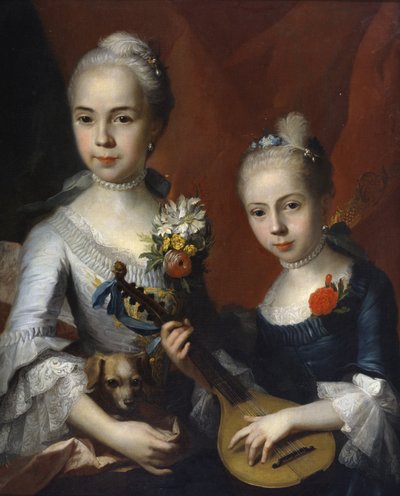 Portrait de deux filles - Circle of Antoine Pesne