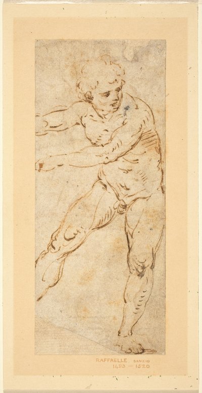 Un homme nu debout - Circle of Raphael