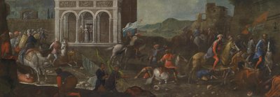 Sainte Catherine de Sienne défendant une ville contre les Turcs - circle of Vittore Carpaccio