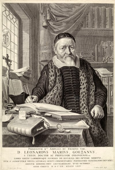 D. Leonardus Marius Goezanus, pub. 1654 gravure - Claes Corneliszoon Moeyaert