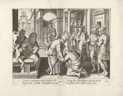 Corneille agenouillé devant Pierre (Handelingen van de apostelen) - Claes Jansz. Visscher (II) (attributed to workshop of)