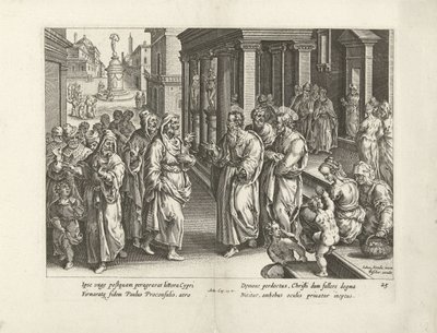 Paul discute avec le magicien Elymas (Handelingen van de apostelen, Acta Apostolorum) - Claes Jansz. Visscher (II) (workshop of)
