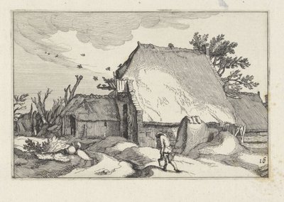 Ferme et homme avec deux seaux - Claes Jansz. Visscher (II)