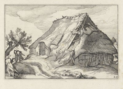 Ferme avec toit de chaume effondré - Claes Jansz. Visscher (II)