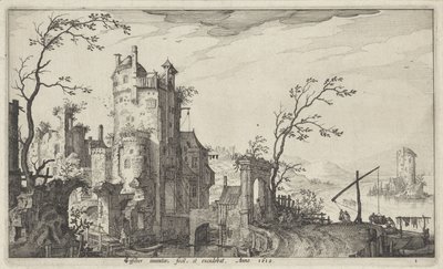 Porte de ville en ruine au bord de l