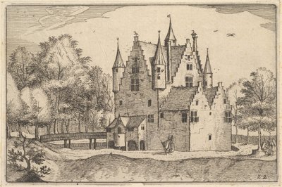 Un château, planche 22 de Regiunculae et Villae Aliquot Ducatus Brabantiae - Claes Jansz Visscher
