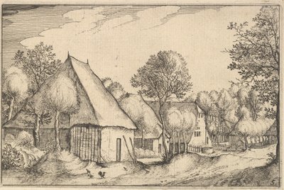 Cour de ferme, planche 5 de Regiunculae et Villae Aliquot Ducatus Brabantiae, vers 1610 - Claes Jansz Visscher