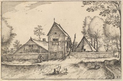 Grande ferme fortifiée, planche 23 de Regiunculae et Villae Aliquot Ducatus Brabantiae, vers 1610 - Claes Jansz Visscher