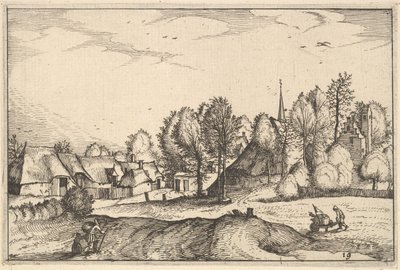 Route vers un village, planche 19 de Regiunculae et Villae Aliquot Ducatus Brabantiae - Claes Jansz Visscher