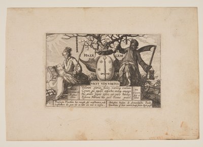Plaque de titre, tirée de Vues des environs de Haarlem (Plaisante Plaetsen) - Claes Jansz. Visscher