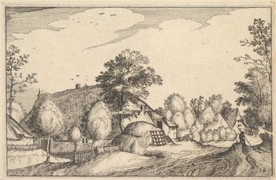 Route de village, planche 12 de Regiunculae et Villae Aliquot Ducatus Brabantiae - Claes Jansz Visscher