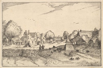 Route de village, planche 20 de Regiunculae et Villae Aliquot Ducatus Brabantiae - Claes Jansz Visscher