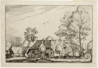 Grande ferme, planche dix après Images de fermes, de maisons de campagne et de villages rustiques (Praediorum villarum et rusticarum casularum icones) - Claes Jansz. Visscher II