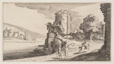 Tour ronde sur une rivière, extrait de Paysages (Playsante Lantschappen) - Claes Jansz. Visscher II