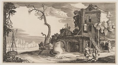 Tour carrée utilisée comme auberge près d