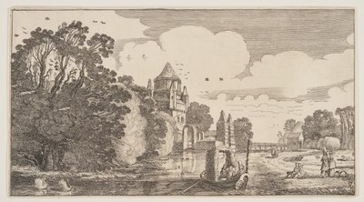 La "Petite Houtpoort" à Haarlem, extrait de Paysages (Playsante Lantschappen) - Claes Jansz. Visscher II