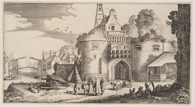 Porte de la ville, extrait de Paysages (Playsante Lantschappen) - Claes Jansz. Visscher II