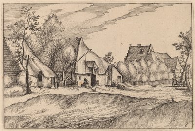 Fermes dans un village - Claes Jansz Visscher after Johannes van Doetechum, the Elder after Lucas