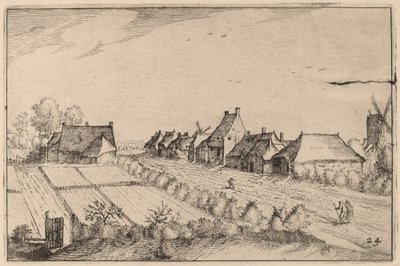 Champs et une Route - Claes Jansz Visscher after Johannes van Doetechum, the Elder after Lucas