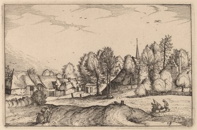 Route vers un village - Claes Jansz Visscher after Johannes van Doetechum, the Elder after Lucas