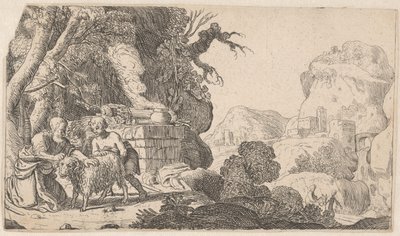 Abraham et Isaac avec le bélier sacrificiel - Claes Moeyaert