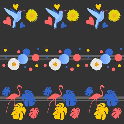 Oiseaux, fleurs, taches et rayures - Claire Huntley