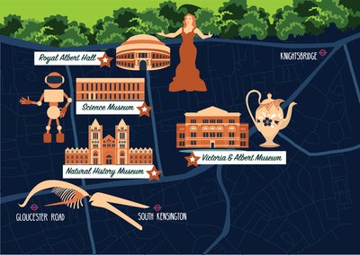 Carte de South Kensington - Claire Huntley