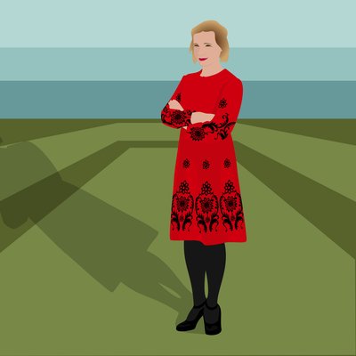 Portrait de Lucy Worsley, historienne anglaise, auteure, conservatrice en chef adjointe des palais royaux historiques et présentatrice de télévision - Claire Huntley