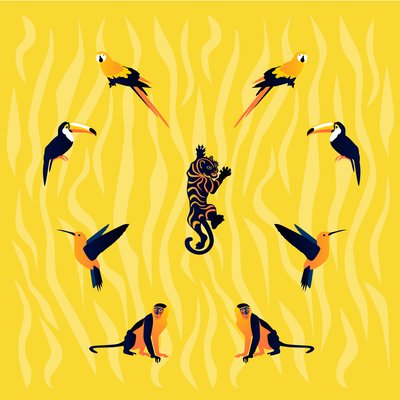 Animaux jaune et noir - Claire Huntley