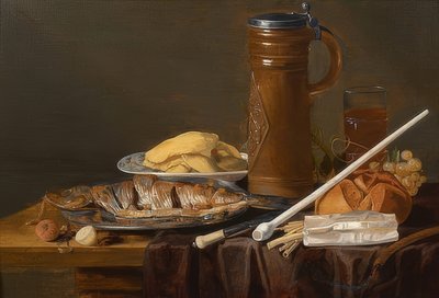 Nature morte avec pipe en terre. Vers 1630 - Charlotte Evans