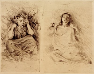 Enfance / Fille avec collier de sorbier (?) Broderie / Réveil - Clara Siewert